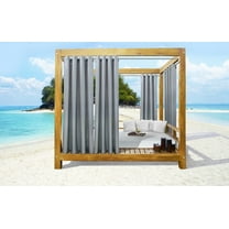 Seaside Indoor/Outdoor Grommet Curtain Panel - Pair each 50" x 108" in Alloy Grey