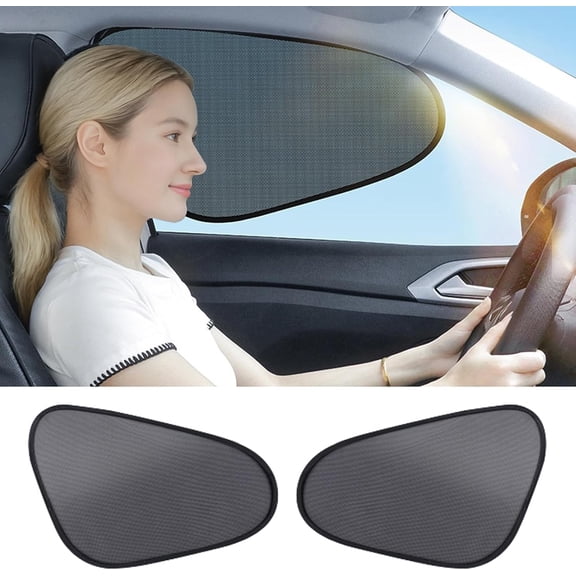 XBQUSVI 2-Pack Car Window Shades, Mesh Static Adsorption Side Window Anti-UV Sunshade Curtain, Universal Fit 99% Vehicles, Foldable Car Shades