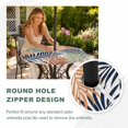 thumbnail image 4 of Round Outdoor Tablecloth with Umbrella Hole and Zipper, Colorful Palm Leaves Tablecloth with Elastic Waterproof, Summer Botanical Tropical Leaf Patio Table Covers for 31" - 35" Picnic Pool Tables, 4 of 9