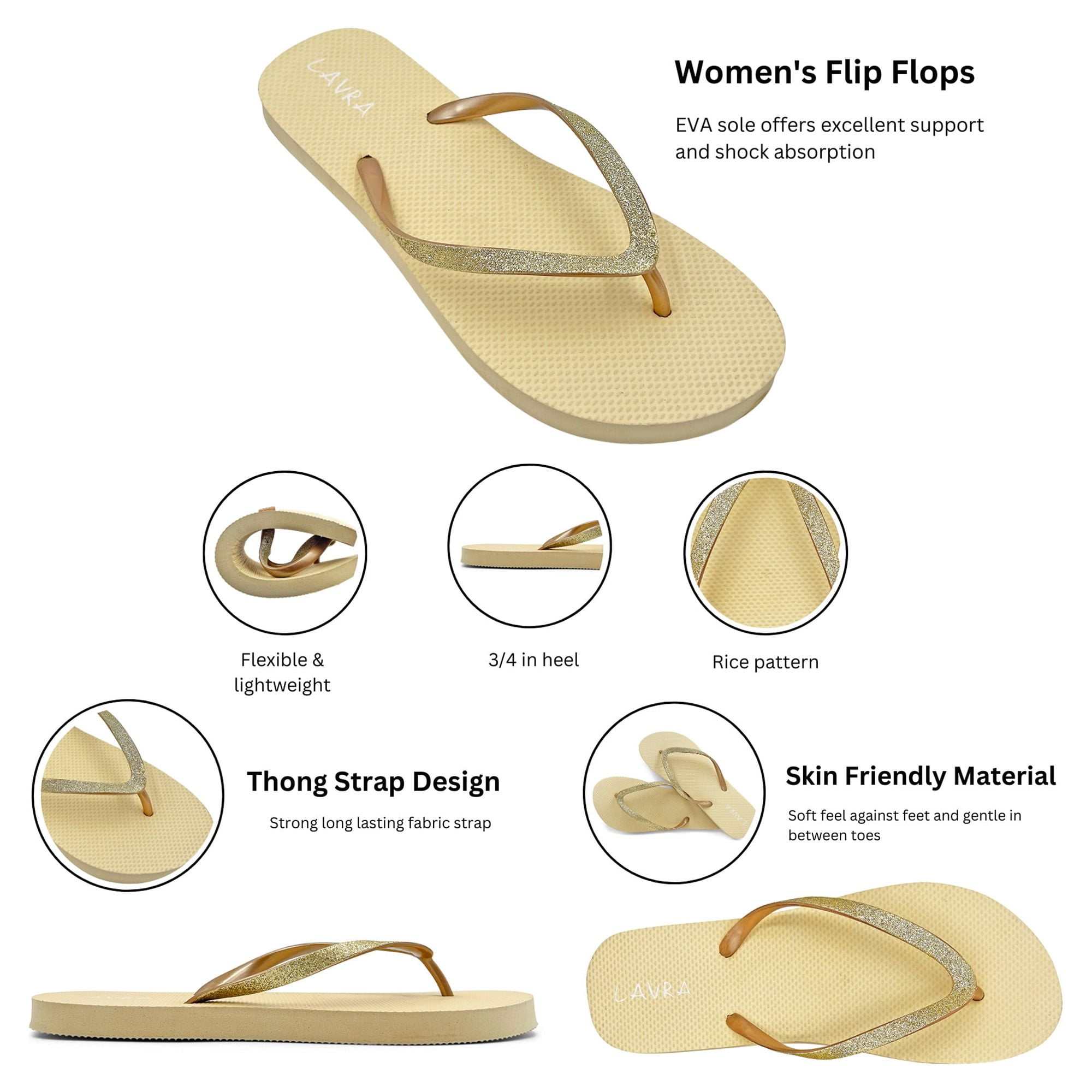 Women's Flip Flop Glitter Bling Thong Sandals Bridal