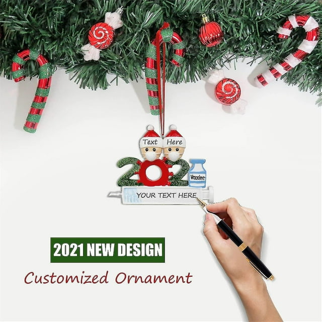 Todos estamos vacunados, decoraciones personalizadas para árboles de Navidad