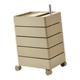 thumbnail image 2 of DOLITY Rolling Storage Cabinet 5 Tier Rotating Storage Cart for Kitchen Dorm Office Khaki, 2 of 9