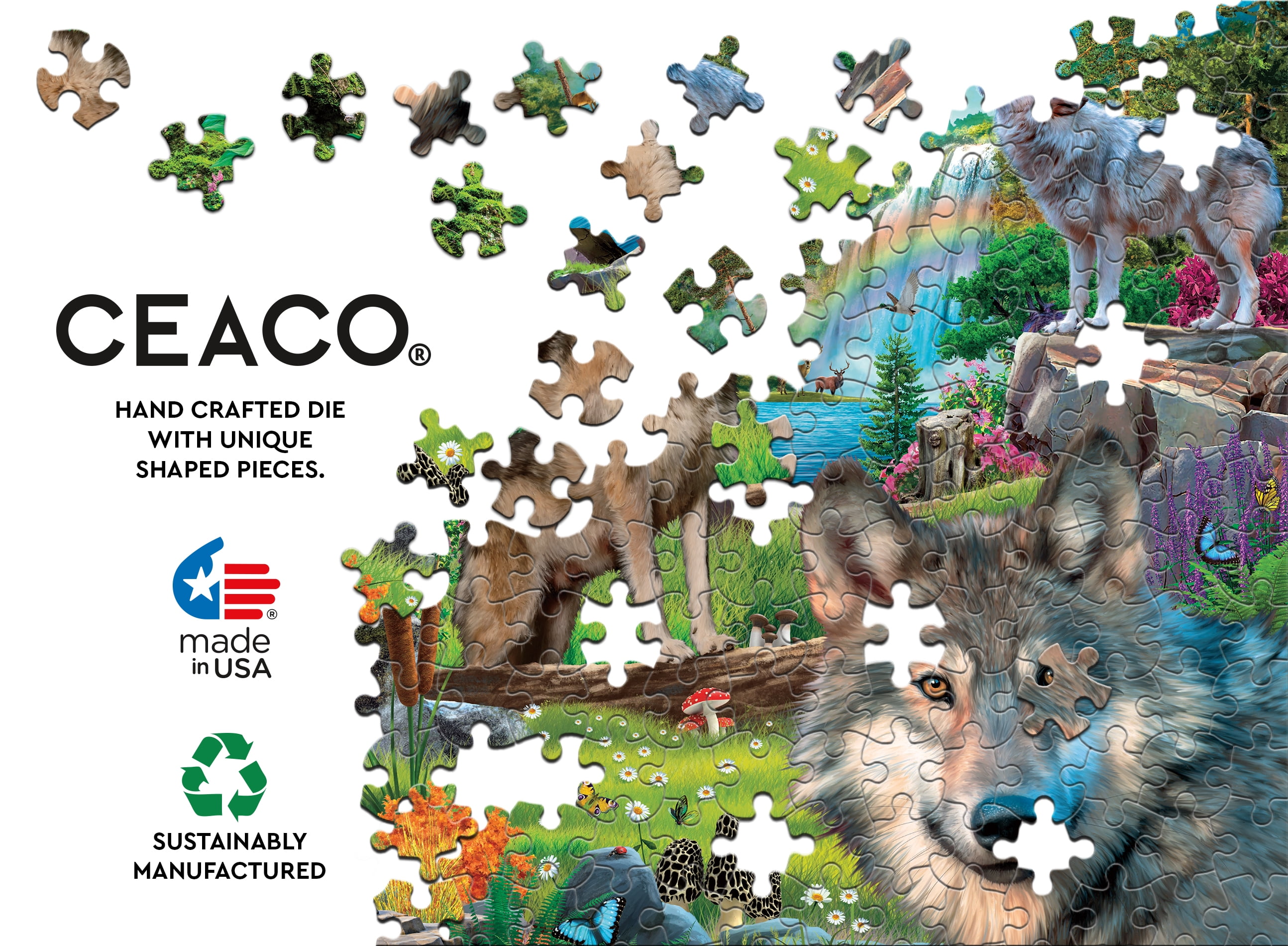 Ceaco 1000-Piece Wolves Wolves in Nature Interlocking Jigsaw Puzzle