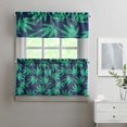 thumbnail image 2 of 3-Piece Window Curtain Set, 27.5x24in Bamboo and Maple Leaves Pattern, Polyester Tier Panels and Valance for Small Kitchen, Bathroom, or Camper Window Treatment, 2 of 6