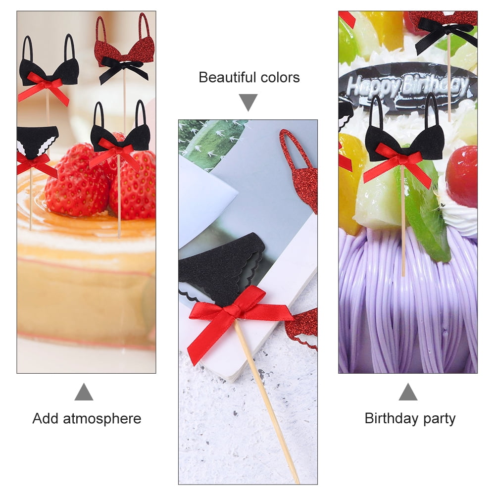 Sexy cupcakes toppers 20pcs Sexy Girl Bras Cakes Toppers Fun Cake Picks