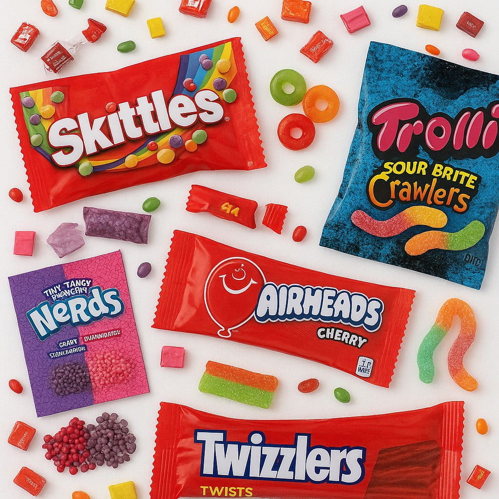 2 lbs Candy Mix – Assorted Mini Packs of Skittles, AirHeads, Nerds, Twizzlers, Trolli, Lifesavers & More – Party Favor Bulk Candy for Kids, Halloween, Piñata, Events