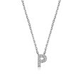 thumbnail image 1 of Diamondlite Cubic Zirconia Mini Initial P Necklace - Silver, 1 of 1