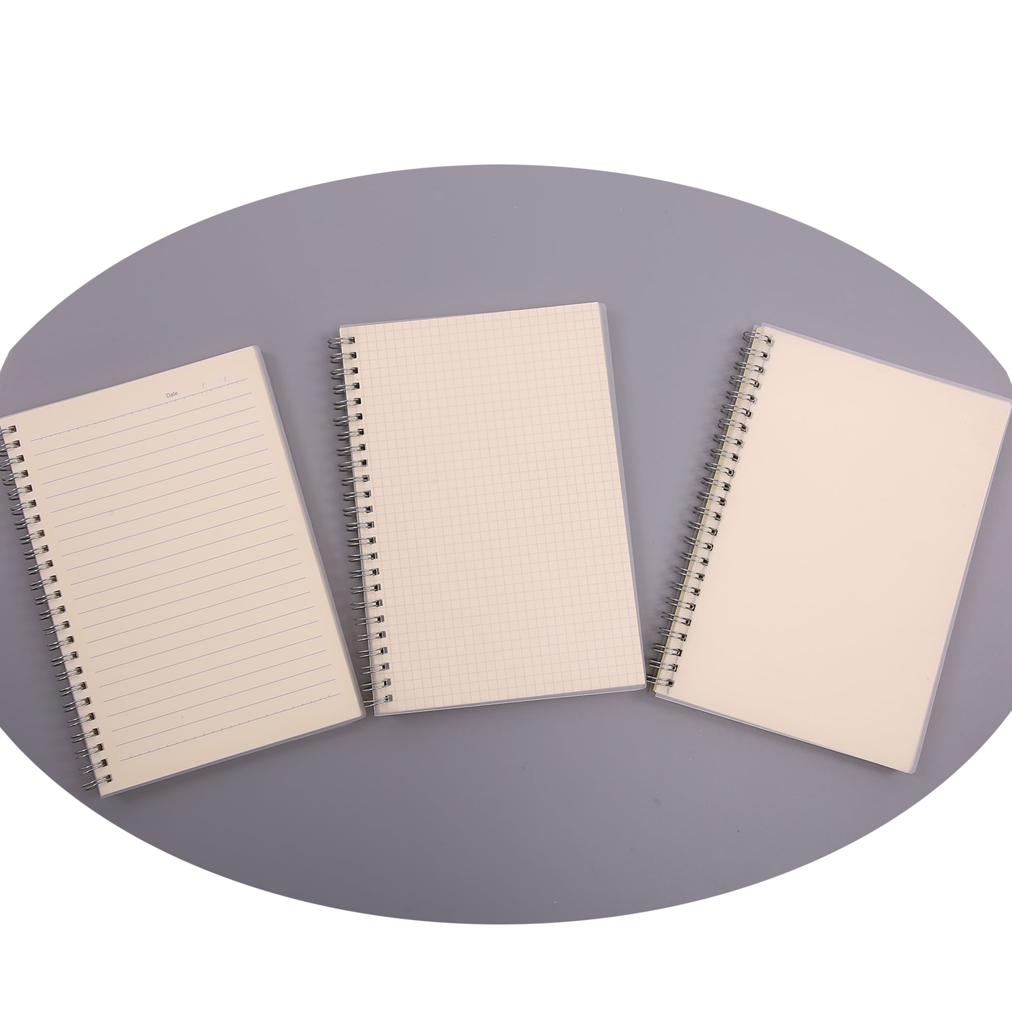IDOMIK Spiral Notebook, Wide Ruled Notebooks, A5 Travelers Notebook, PP Hardcover Journal Memo for School Office, 8.27'*5.83', 100 Pages