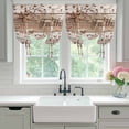 thumbnail image 4 of Farmhouse Balloon Curtains for Windows, Bedroom Curtains 54 Inch Length, Vintage Country Texas Star Wooden Grain Tie Up Curtains Panels Thermal Insulated Bathroom Curtains Window 42"x54", 4 of 8