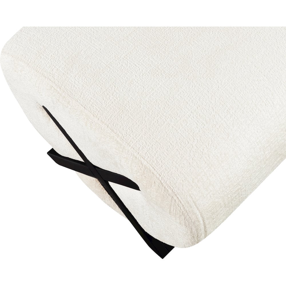 Meridian Furniture Akira Cream Upholstered Ottoman