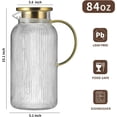 thumbnail image 2 of Ribbed Glass Pitcher, Classic Vertical Stripes Glass Ribbed Pitcher with Lid, Glass Water Carafe for Cold Brew, Coffee, Lemonade, Iced Tea,Beverage, Heat Resistant Water Glass Jug, 2 of 10