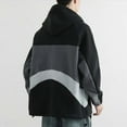 thumbnail image 6 of YLSDY Mens Zip Up Hoodies Oversized Fleece Long Sleeve Drop Shoulder Hooded Sweatshirt Coat Trendy Vintage Streetwear Jacket Black XXL, 6 of 8