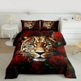 thumbnail image 2 of Manfei 3D Cheepah Bedding Comforter Set for Kids, Wildlife Leopard Animal Twin Comforter Sets, Romantic Red Rose Reversible Bedding Set, Super Cozy Room Decor, 2-Piece, 2 of 8