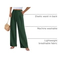 thumbnail image 4 of Pantalones PRETTYGARDEN Palazzo Mujer Tiro Alto Pierna Ancha Verde Oscuro M, 4 of 9