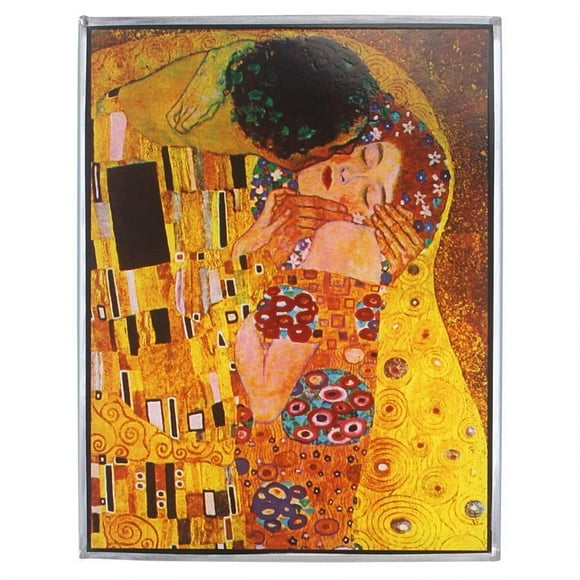 The Kiss, 1908 Stained Art Glass Window Hanging