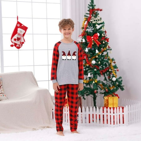 

women Christmas pajamas for family matching outfits son daughter sets soft Red Parent Child Warm Christmas Suit Printed Housewear Pajamas Two-piece Children s Suit