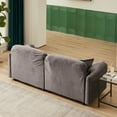 thumbnail image 4 of 79" Velvet Loveseat Sofa with 4 Pillows, Luxury Upholstered 3 Seater Couch with Turned Inward Back and Arms, Modern Sofa Couch with Extra Wide Seats for Living Room Apartment Office, Grey, 4 of 9