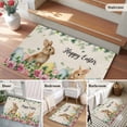thumbnail image 6 of Rectangle Area Rug 2x3ft, Farmhouse Rabbit Retro Linen Non-Slip Non-Shedding Floor Mat, Easter Green Leaf Spring Flower Washable Sturdy Carpet for Living Room Bedroom Home Decor, 6 of 9