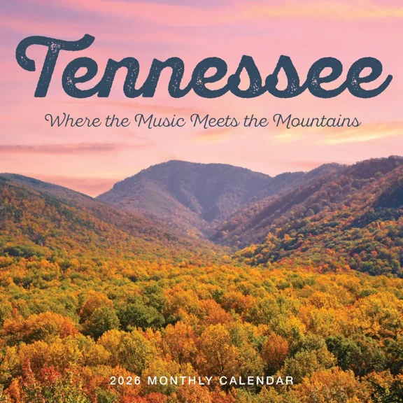 Tennessee Calendar 2026 | Where the Music Meets the Mountains | 12" x 24" Travel Wall Calendar 16 Month | Marble City Press
