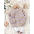 thumbnail image 4 of Suealasg Baby Girl Boy Sweater Long Sleeve Stripe Print Knit Pullover 6M 1T 2T 3T Toddler Girl Boy Fall Warm Loose Knitwear, 4 of 7