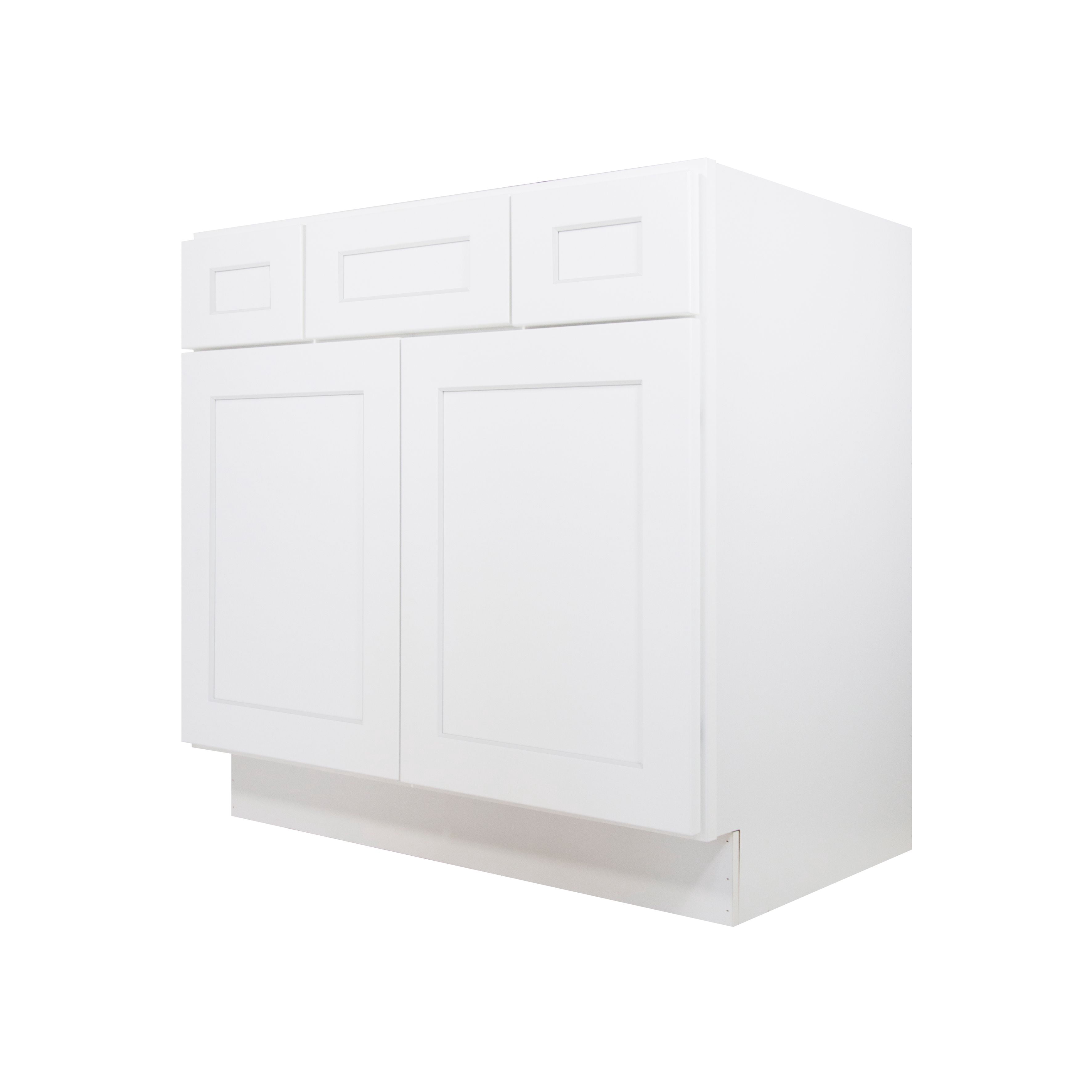 Furinno Shaker 2-Drawer Bath Vanity Cabinet without Top, Ready to Assemble, 21 D x 36 W x 34.5 H, White