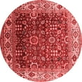 thumbnail image 1 of Ahgly Company Indoor Round Oriental Red Industrial Area Rugs, 4' Round, 1 of 4