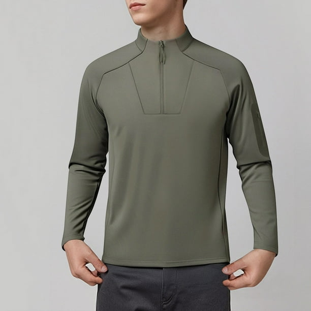 pstuiky camisa de manga larga para hombre, Ropa deportiva de manga larga y cuello redondo para hombre, lisa, cálida, de color liso Tops casuales para hombres xl