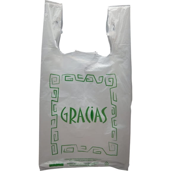 PUREVACY White Plastic Thank You Bags with Handles 11.5 x 6.5 x 21; Polyethylene Thank You Plastic Bags for Small Business Pack of 1000; Single Use Plastic Grocery Bags with Handles 0.65 Mil