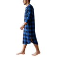 thumbnail image 5 of Purcolt Mens Nightgown Long Sleeve Plaid Print Lounge Sleep Shirt Pajama Nightshirt Soft Loose Sleepwear Comfy Nightwear S-3XL, 5 of 9