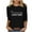 Black, variant on Tops for Women Plus Size Christmas 3/4 Sleeve Printed Round Neck T-shirt Loose Shirt Black XXL