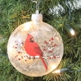 thumbnail image 3 of Roman Cardinal On Holly Branch Winter Forest Red 6 x 5 Glass Holiday Hanging Ornament, 3 of 4