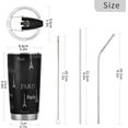 thumbnail image 2 of Tumbler Paris Eiffel Tower Cute Insulated Coffee Cup Beverage Container Travel Mug with Straw and Lid Double Wall Stainless Steel 20oz Holiday Gift, 2 of 6
