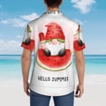 thumbnail image 4 of Fotbe Watermelon Gnome Camisa Hawaiana para Hombre Unisex – Camisa Casual de Verano con Botones de Manga Corta de Algodón y Lino,Medium, 4 of 7