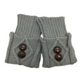 thumbnail image 3 of lionlar 1Pairs Womens Boot Cuffs Knitted Slouch Button Design Slim Winter Warm Boot light gray, 3 of 9