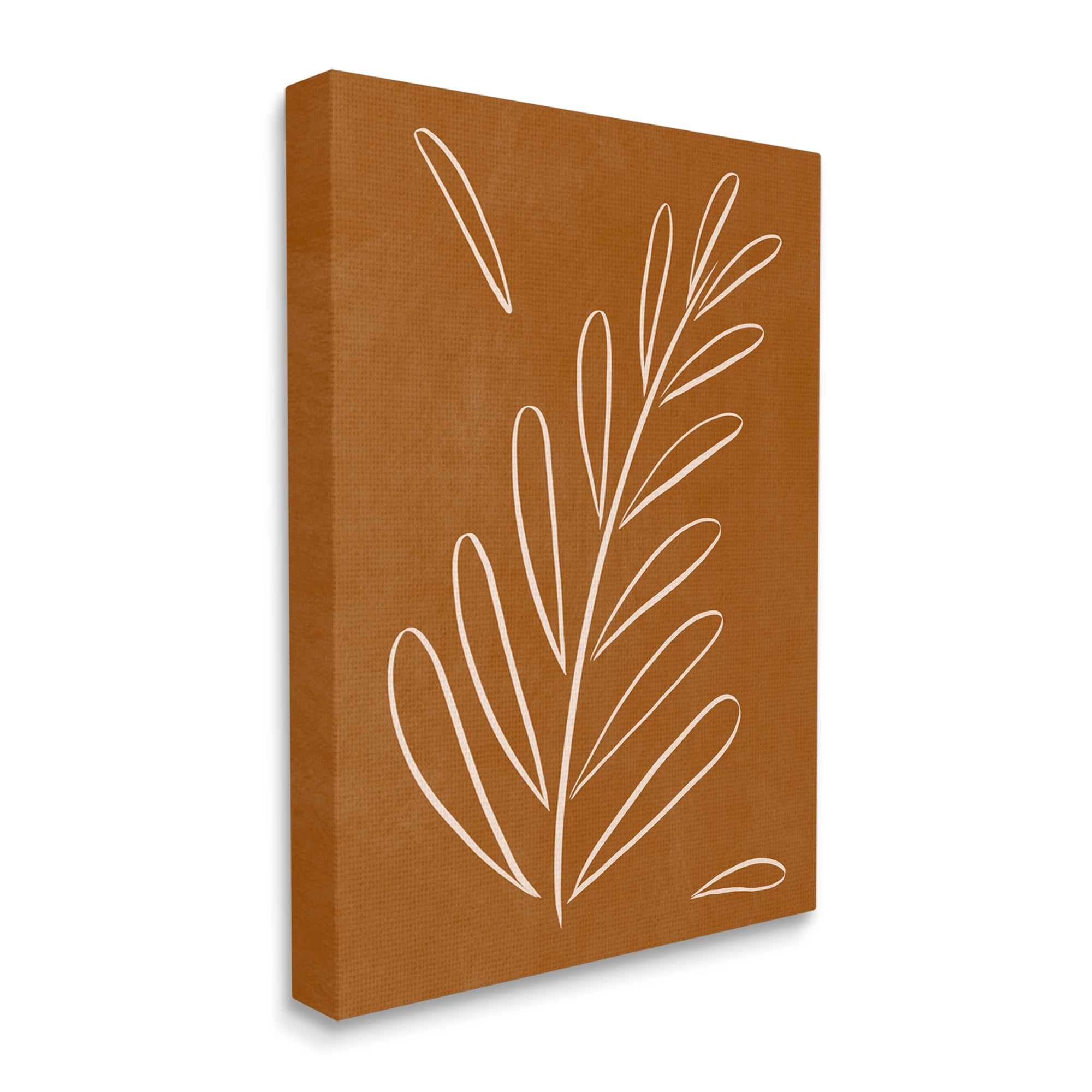 Stupell Industries Modern Fern on Brown Botanical & Floral Painting Gallery Wrapped Canvas Art Print Wall Art, 24 x 30