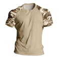 thumbnail image 5 of Men's Camo Ice Silk Breathable Round Neck Quick Drying Clothing Casual Sports T Shirt Tops Beige XXXXL, 5 of 5