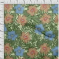 thumbnail image 4 of oneOone Rayon Green Fabric Tropical Hibiscus Floral Quilting Supplies Print Sewing Fabric By The Yard 56 Inch Wide, 4 of 4