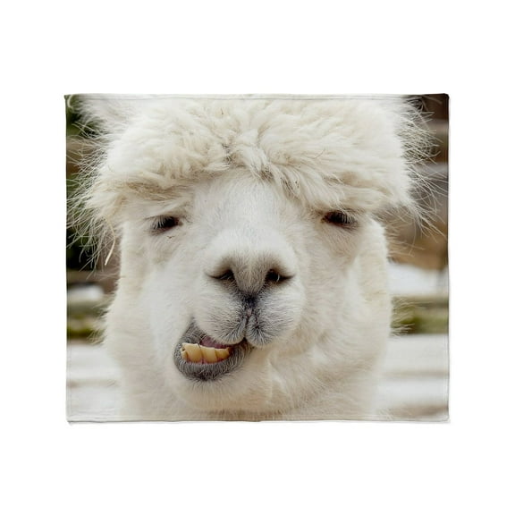 CafePress - Funny Alpaca Smile Throw Blanket - Soft Fleece Throw Blanket, 50"x60" for All Ages