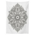 thumbnail image 3 of Ambesonne Mandala Tablecloth Rectangular Table Cover, Eastern Psychedelic, 60"x84", White Charcoal Grey, 3 of 4