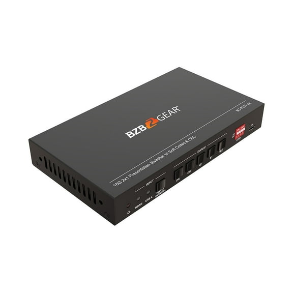 BZBGEAR 2-Port 4K UHD KVM Presentation Switcher with HDMI/USB-C Inputs and HDMI Output