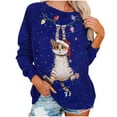 thumbnail image 2 of Sweatshirt de Noël pour Femmes 2023 Hauts Imprimé de Noël Col Rond Pull Blouse Ample Sweatshirt Sans Capuche en Solde, 2 of 7