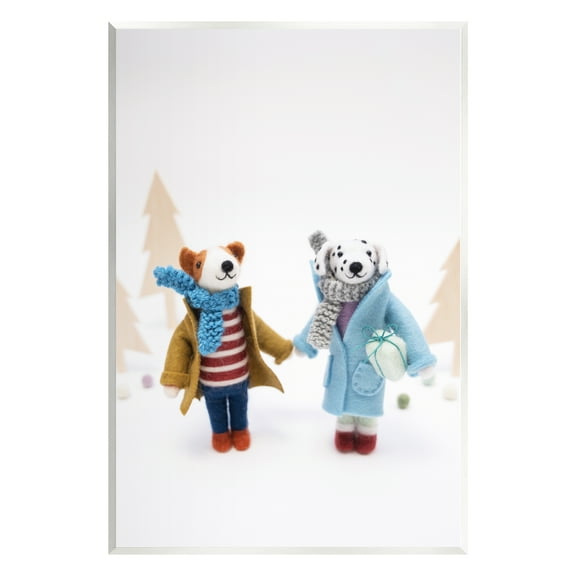 Stupell Industries Winter Holiday Gifts Dog Couple Holiday Photography Unframed Art Print Wall Art