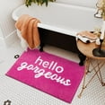 thumbnail image 5 of Pink Bathroom Rugs Hello Gorgeous Bath Mat for Bathroom Non Slip Soft Microfiber Cute Bath Rug Preppy Bathroom Decor, 20x32 Inch, Hot Pink, 5 of 6