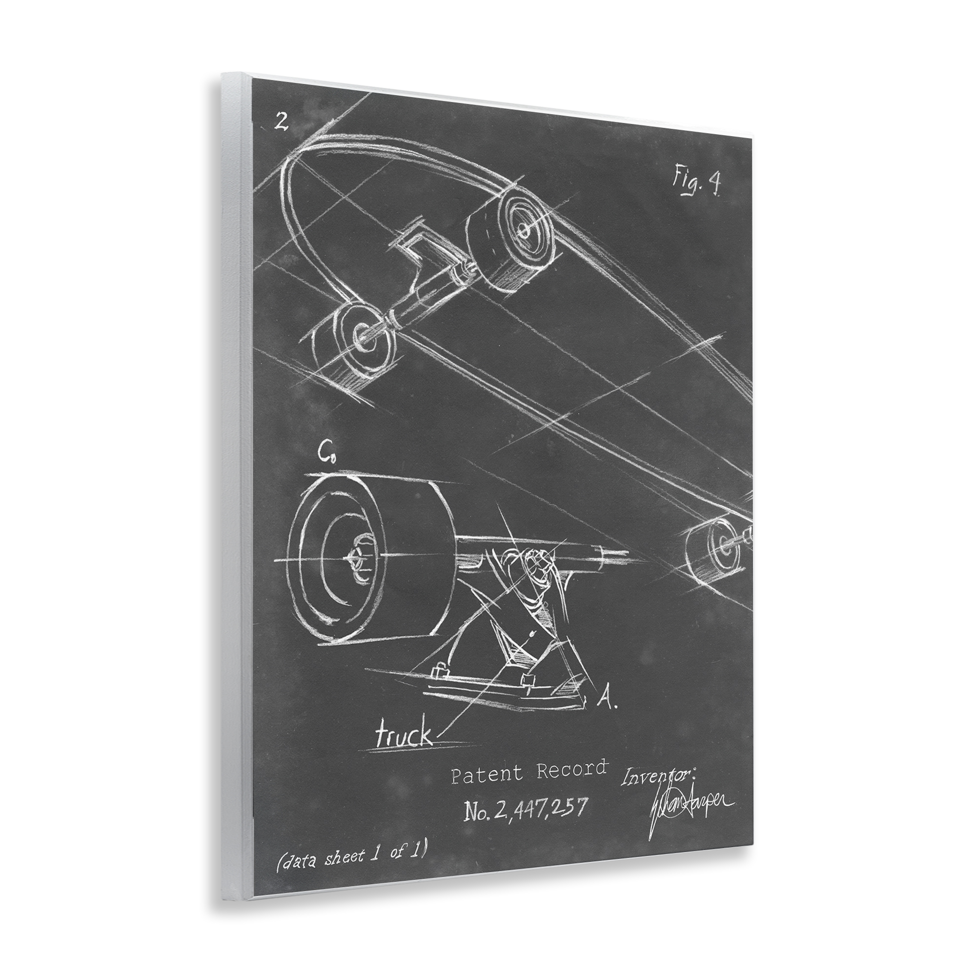 Stupell Industries Skateboard Truck Diagram Sports Painting Unframed Art Print Wall Art, 11 x 14