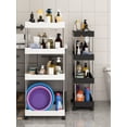 thumbnail image 5 of 1 estante de almacenamiento con carrito rodante de 3/4 niveles, estante de almacenamiento con espacio movible para cocina, baño, estante organizador deslizante delgado para sala de estar, 5 of 5