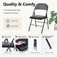 thumbnail image 5 of CONCETTA 12 Pack Folding Chair, Indoor Outdoor Portable Stackable Commercial Leather Padded Seat for Home, Office, Party, Black, 5 of 6