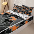 thumbnail image 3 of Homewish Camouflage Game Pad Zipper Full Size Comforter Sets with Fitted Sheet and 2 Pillowcases,Modern Esports Gamepad Zipper Bedding Set,Orange Gray,Gamepad Reversible,4pcs, 3 of 8