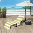 thumbnail image 6 of Beach Chair Cover, Microfiber, Yellow/Blue/Green/Army Green, 75x210cm, UV Resistant, for Summer Seaside, Stylish Striped, 6 of 8