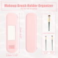 thumbnail image 5 of Unique Bargains Silicone Makeup Brush Holder Travel Essentials Makeup Brush Organizer with Mirror Makeup Brush Bag Pink, 5 of 7
