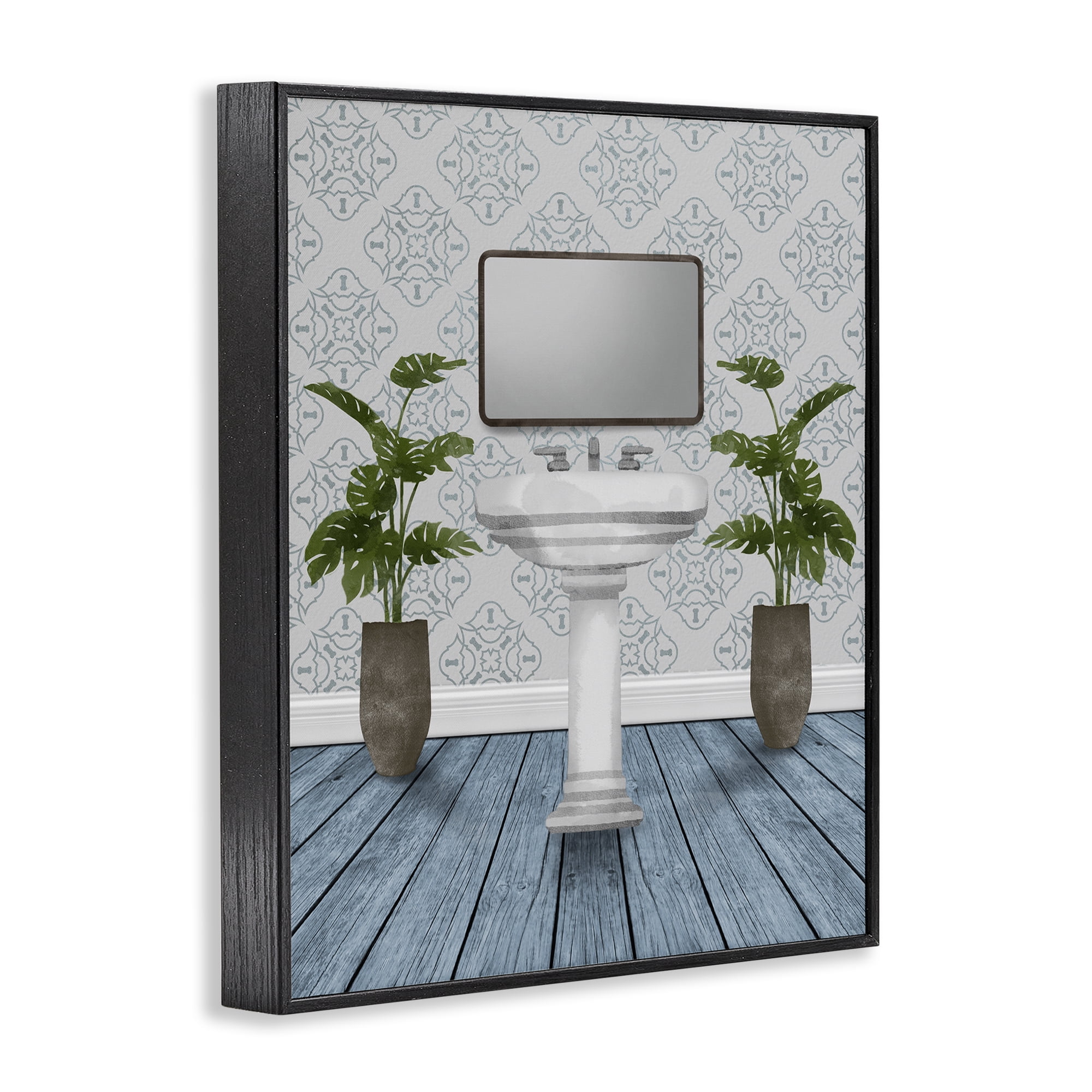 Stupell Industries Restful Wash Plants & Sink Black Framed Giclee Art, design by Marcus Prime